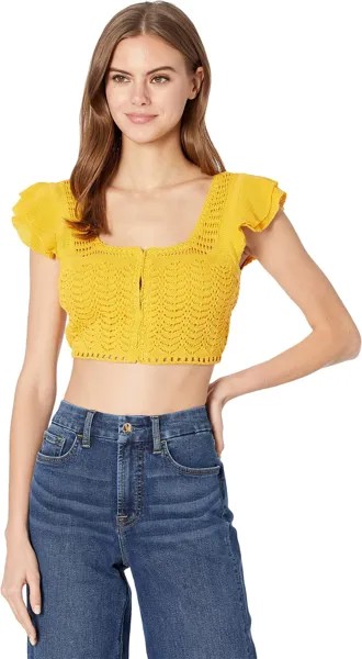 Свитер из трикотажного трикотажа BCBGMAXAZRIA, цвет Honey Gold