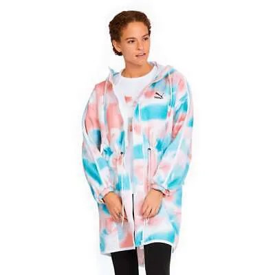 Puma Cloud Pack Aop Parka Womens Blue, Pink Пальто Куртки Верхняя одежда 596844-14