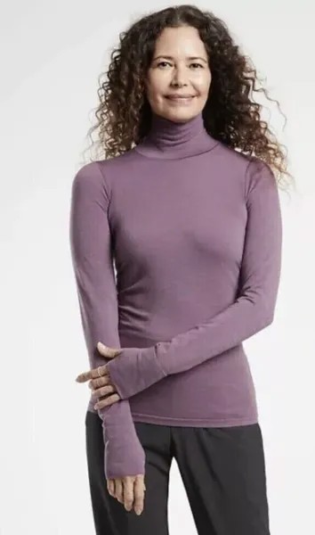 ATHLETA Бесшовная водолазка Foresthill Ascent M, средний размер | Фиолетовый топ #486289 НОВИНКА