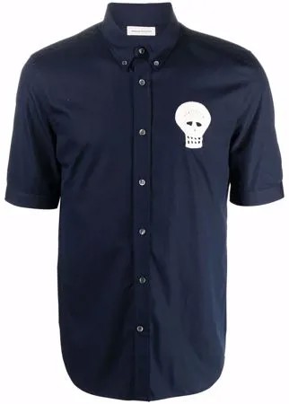 Alexander McQueen рубашка на пуговицах с нашивкой Skull