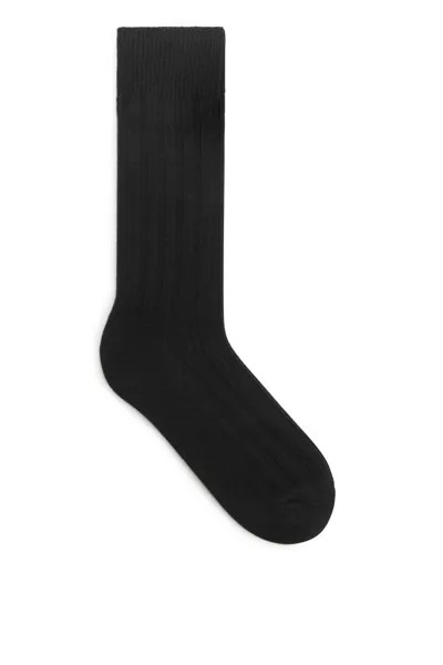 Носки-ботинки в рубчик из шерсти мериноса H&M, черный