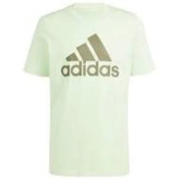 Футболка Essentials одинарный джерси большой логотип футболка азиатские размеры Adidas, зеленый