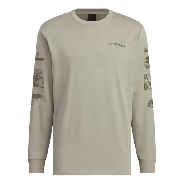 Футболка x national geographic aeroready graphic длинный рукав футболка азиатские размеры Adidas, серебряный