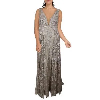 Женское вечернее платье Mac Duggal темно-серого цвета с украшением Illusion 14 BHFO 9063