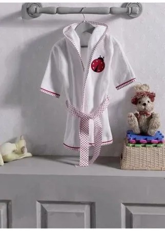 Халат Kidboo размер 3(98), белый/красный