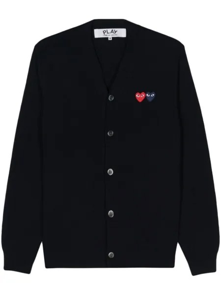 Comme Des Garçons Play шерстяной кардиган с нашивкой, синий
