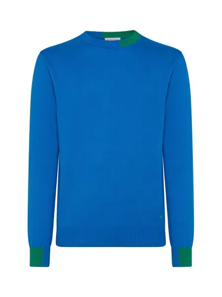Manuel Ritz свитер из органического хлопка с логотипом, ярко-синий