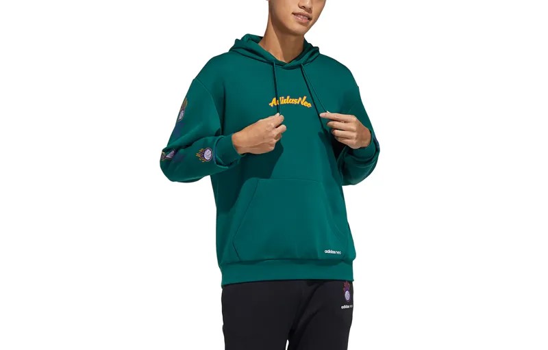 Толстовка мужская лесная зеленая Adidas Neo, зеленый