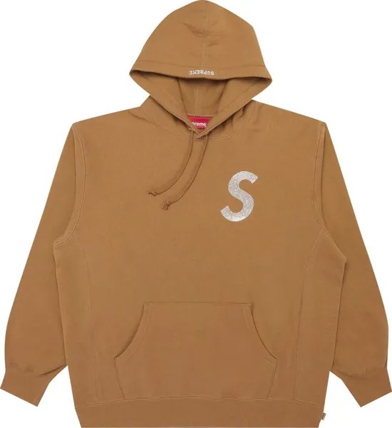 Толстовка Supreme x Swarovski S Logo Hooded Sweatshirt 'Brown', коричневый