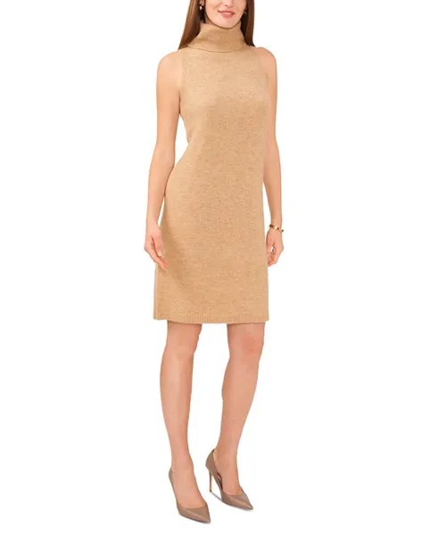 Женское платье-свитер без рукавов с высоким воротником MSK, коричневый