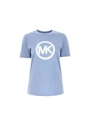 MICHAEL MICHAEL KORS Женская синяя футболка с круглым вырезом и короткими рукавами с логотипом Plus 1X
