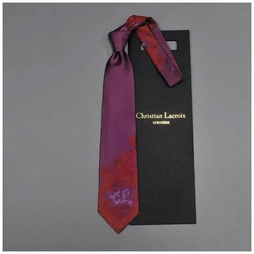 Яркий бордовый галстук с логотипом Christian Lacroix 843265