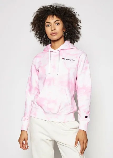 Champion Tie Dye Hoodie Женская розовая белая спортивная одежда Повседневная спортивная одежда