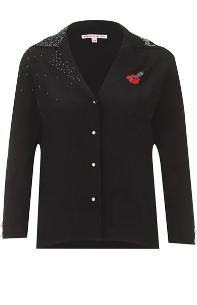 Шелковая блуза с укороченным рукавом Olympia Le-Tan