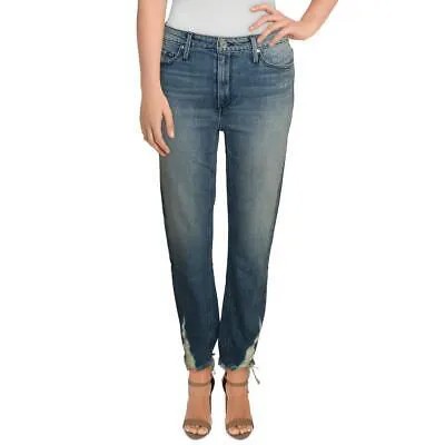 Черные джинсы Orchid Denim Womens Taylor Mid Rise с прямыми штанинами Destroyed Straight Leg Jeans BHFO 1658