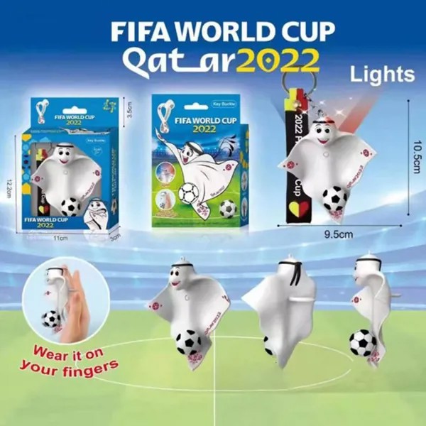 Чемпионат мира по футболу 2022 Талисман Брелок Кулон Плащ с огнями Чемпионат мира по футболу
