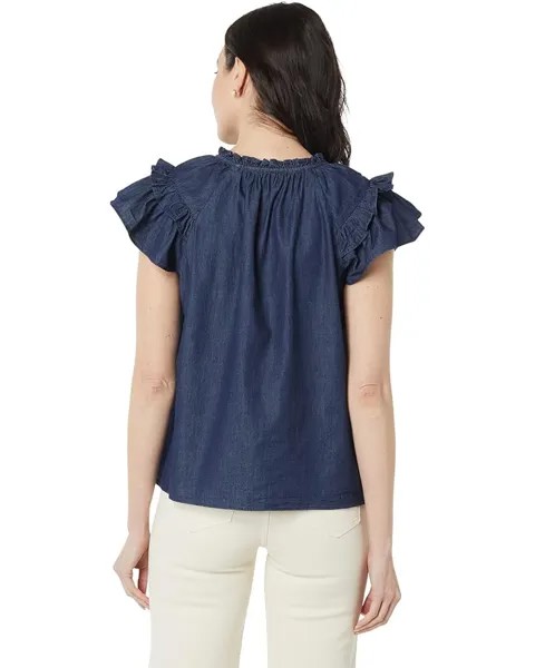 Топ Draper James Flutter Sleeve Top, цвет Dark Wash