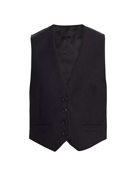 Исмаэль Шерстяной Жилет Nili Lotan, цвет black pinstripe