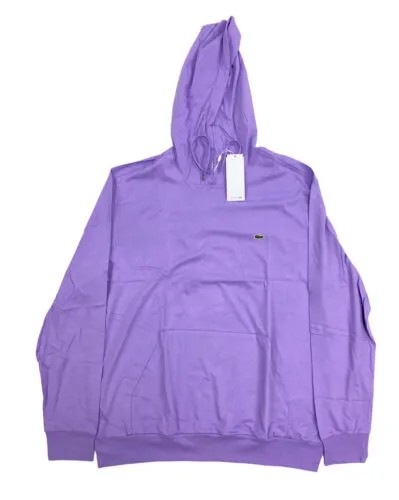 НОВАЯ Легкая фиолетовая рубашка с капюшоном и длинным рукавом Lacoste, мужская толстовка с капюшоном 2XL