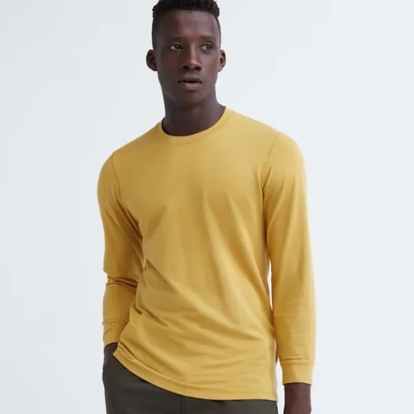 Лонгслив Uniqlo Heattech Extra Warm Cotton, желтый