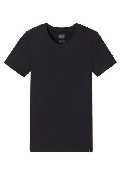 Майка Schiesser/Shirt Kurzarm Long Life Cotton, черный