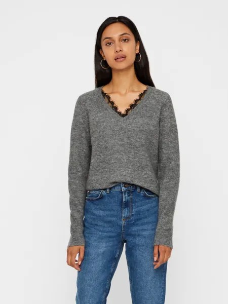 Джемпер Vero Moda Vmiva Vneck, средне-серый
