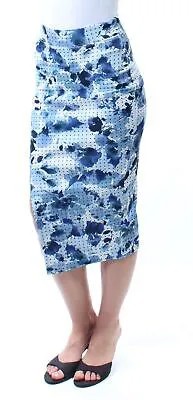 KIIND OF Женская синяя юбка-карандаш миди с цветочным принтом Размер: XS
