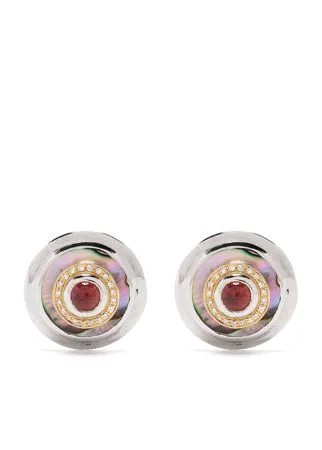 Duffy Jewellery серьги из желтого золота с бриллиантами и турмалином