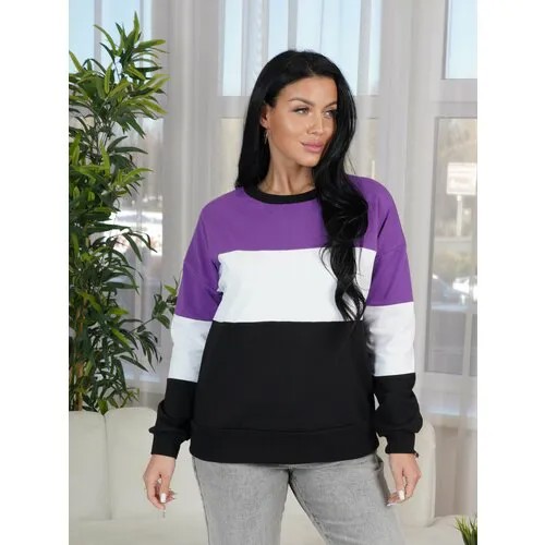 Свитшот LOVETEX.STORE, размер 52, фиолетовый, белый