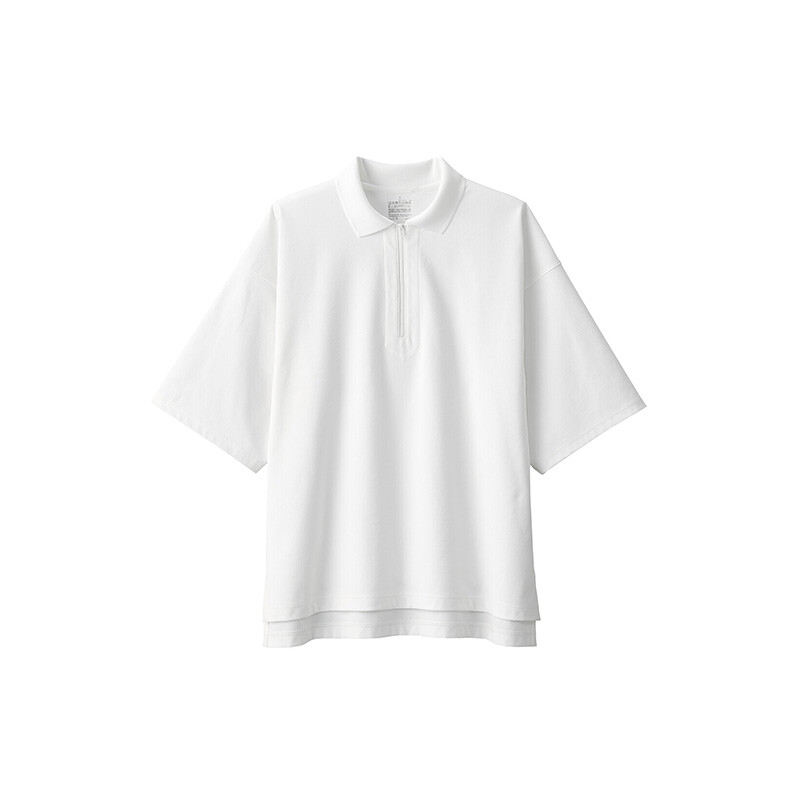 Рубашка-поло Muji Labo с молнии наполовину, коричневый