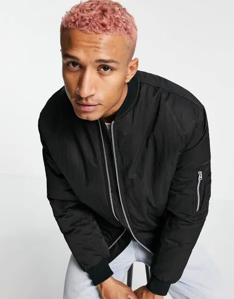 Черный бомбер ASOS DESIGN MA1