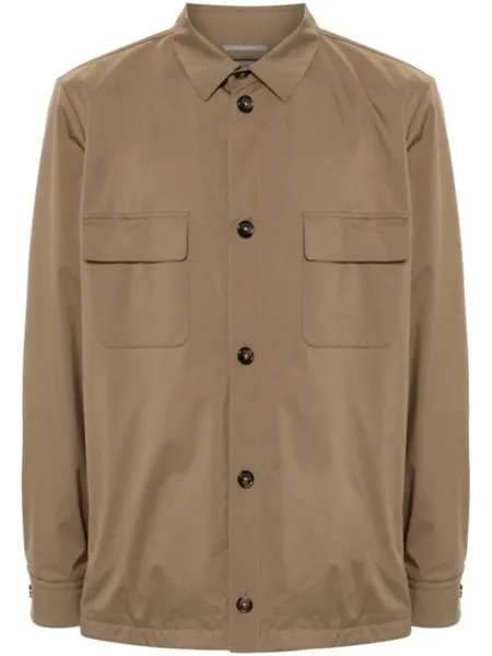 Loro Piana водоотталкивающая куртка-рубашка, коричневый