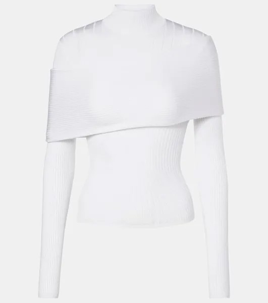 Топ из трикотажного полотна Mugler, цвет offwhite