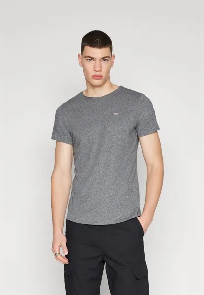 Базовая футболка Slim Jasper Neck Tommy Jeans, цвет new charcoal