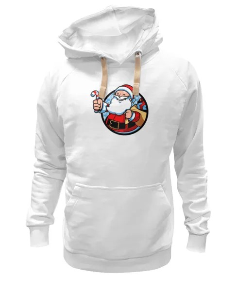 Худи Printio Санта белое 2XL
