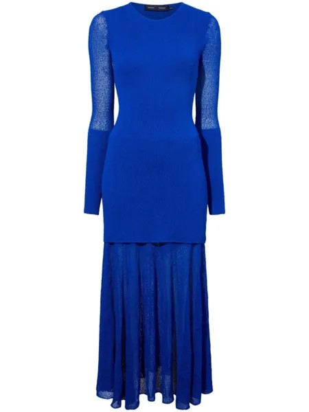 Proenza Schouler платье макси Anita тонкой вязки, синий