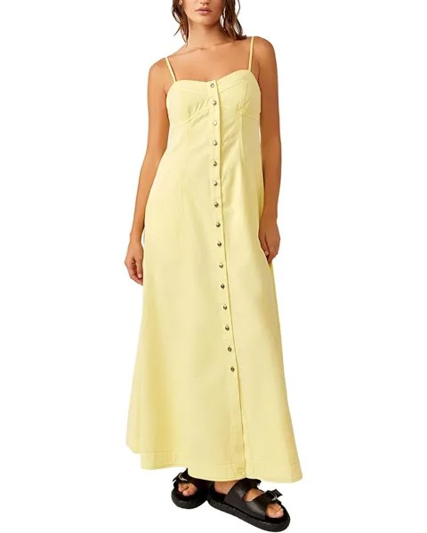 Платье Free People Just Jill Maxi, желтый
