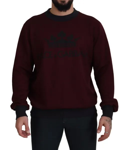 DOLCE - GABBANA Свитер Бордовый Хлопковый Пуловер с Логотипом IT52/US42/L 450usd