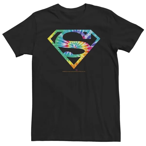 Мужская футболка с логотипом Superman Tie Dye DC Comics, черный