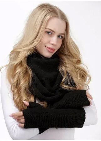 Митенки  LAMBONIKA, размер 6-8, черный