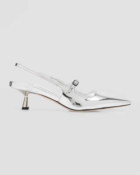 Туфли-лодочки Mary Jane металлизированного цвета с пяткой на пятке Didi Jimmy Choo, цвет Silver