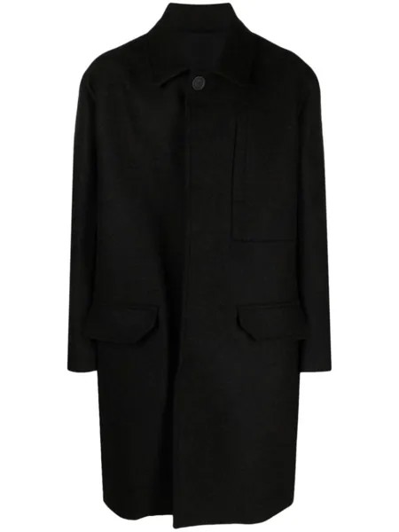 Rick Owens однобортное пальто Jumbo из вирджинской шерсти, коричневый