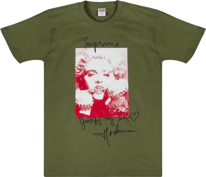 Футболка Supreme Madonna T-Shirt 'Olive', зеленый