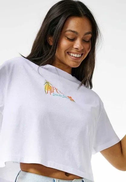 Футболка с принтом Island Crop Rip Curl, белая