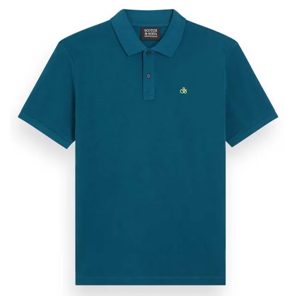 Поло Scotch & Soda Essential Organic Cotton Pique Polo, синий