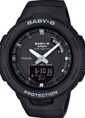 Японские наручные  женские часы Casio BSA-B100-1AER. Коллекция Baby-G