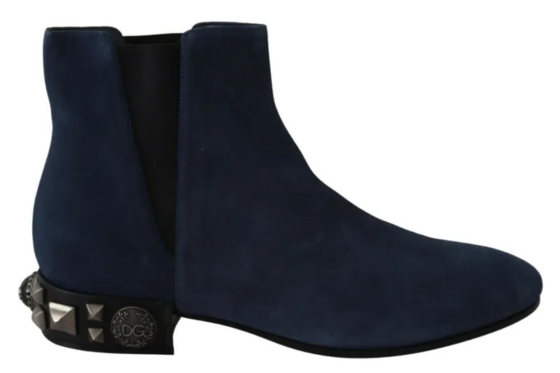 DOLCE - GABBANA Shoes Синие замшевые ботинки с декоративными шипами EU38,5 / US8 1200 долларов США