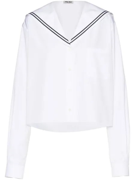 Miu Miu поплиновая рубашка, белый