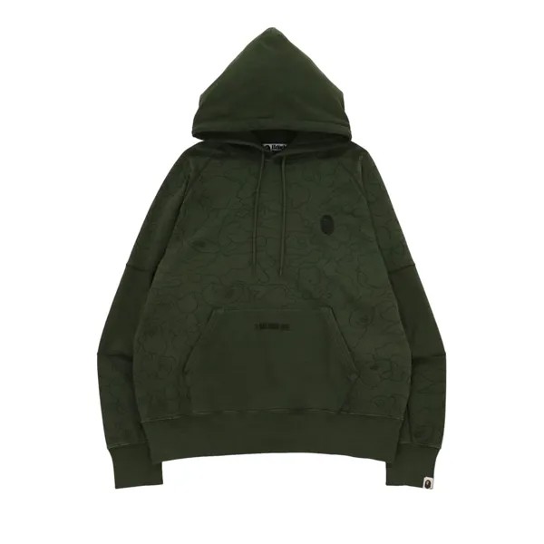 BAPE Line 1st Camo Washed Пуловер свободного кроя с капюшоном Olive Drab