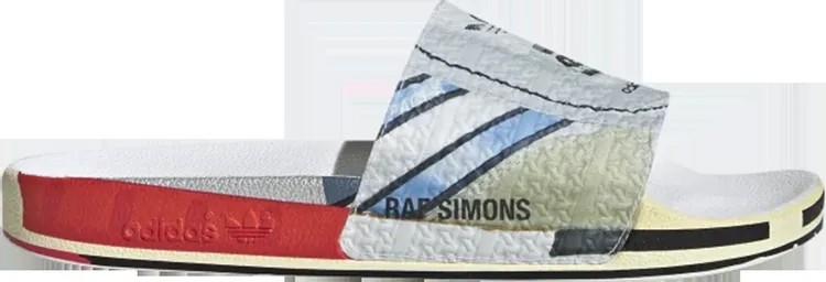 Сандалии Adidas Raf Simons x Micro Adilette Slides 'Trompe L'oeil', серебряный